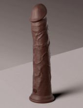 Коричневый фаллоимитатор-реалистик 11 Silicone Dual Density Cock - 29,5 см. - 4