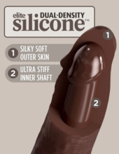 Коричневый фаллоимитатор-реалистик 11 Silicone Dual Density Cock - 29,5 см. - 5