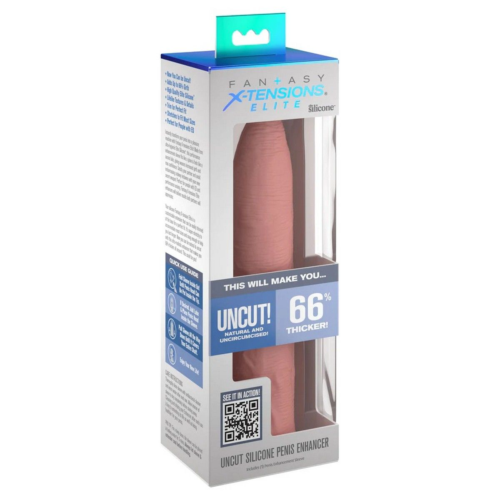 Телесная насадка-удлинитель Uncut Silicone Penis Enhancer - 17,8 см. - 1