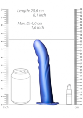 Синий страпон-фаллопротез с ребристой фактурой - 20,6 см. - 5