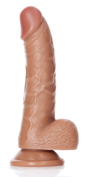 Телесный фаллоимитатор Curved Realistic Dildo Balls Suction Cup 6 - 15,5 см. - 3