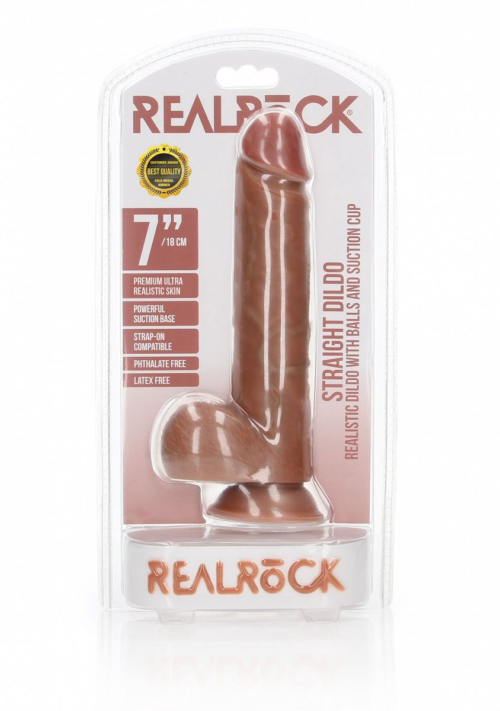 Телесный фаллоимитатор Straight Realistic Dildo Balls Suction Cup 7 - 20 см. - 1