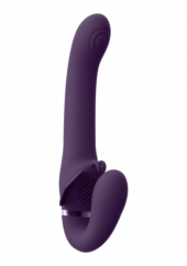 Фиолетовый женский безремневой вибрострапон Satu - 23 см. - 0