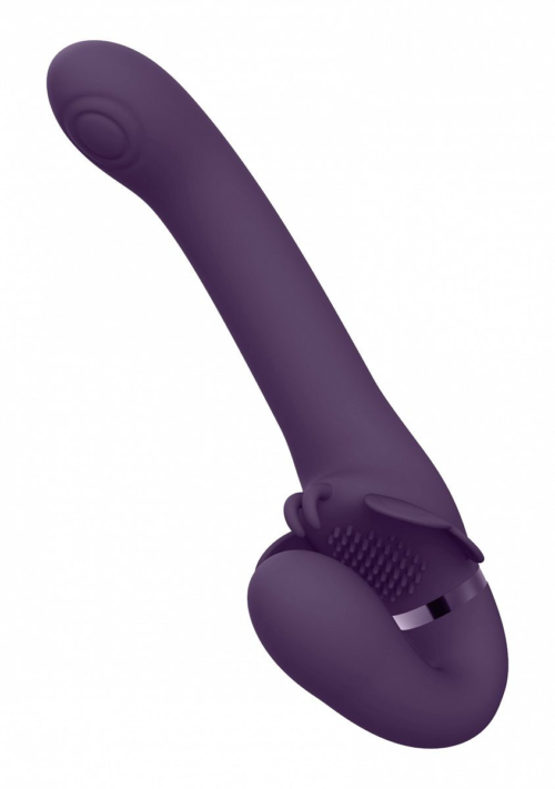 Фиолетовый женский безремневой вибрострапон Satu - 23 см. - 3