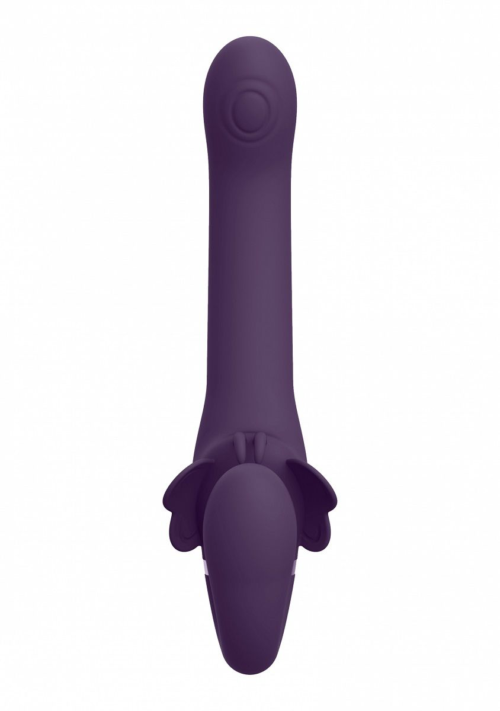 Фиолетовый женский безремневой вибрострапон Satu - 23 см. - 5