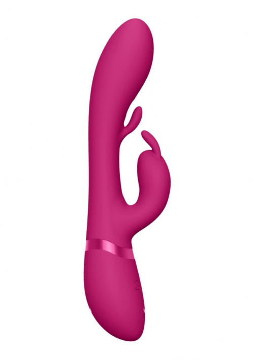 Розовый вибромассажер-кролик Tama - 23,2 см. - 5