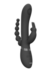 Черный анально-вагинальный вибромассажер Rini - 22,3 см. - 0