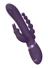 Фиолетовый анально-вагинальный вибромассажер Rini - 22,3 см. - 1