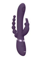 Фиолетовый анально-вагинальный вибромассажер Rini - 22,3 см. - 2