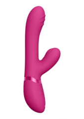 Розовый вибромассажер-кролик Tani - 21,5 см. - 5