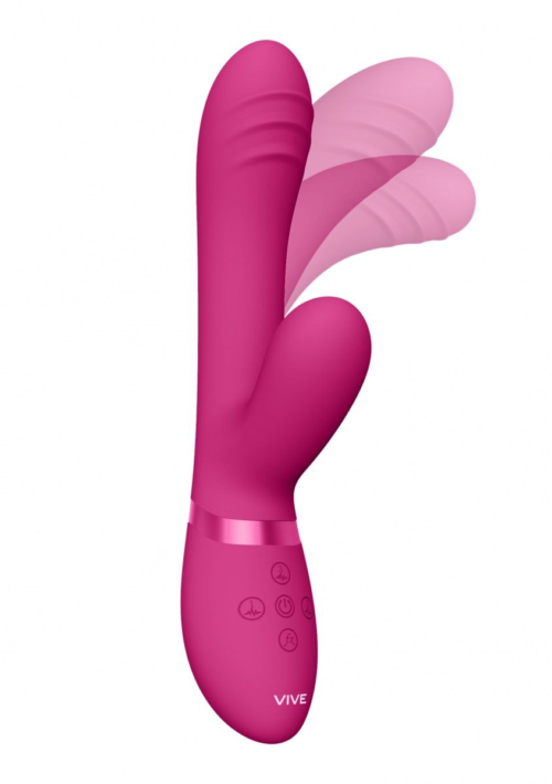 Розовый вибромассажер-кролик Tani - 21,5 см. - 1