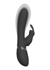 Черный вибромассажер-кролик Taka - 21,3 см. - 3