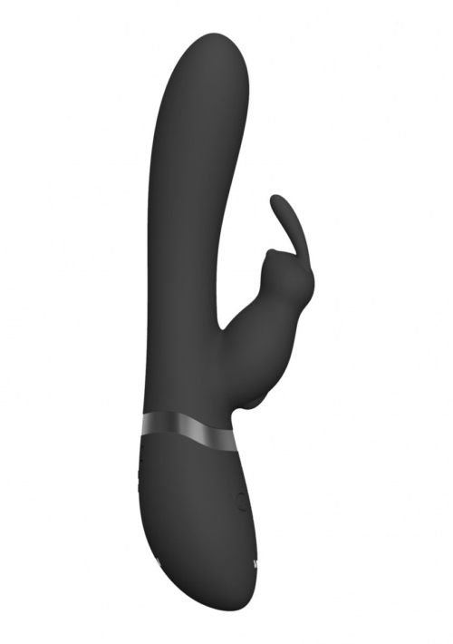 Черный вибромассажер-кролик Taka - 21,3 см. - 1