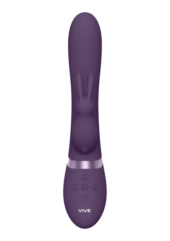 Фиолетовый вибромассажер-кролик Taka - 21,3 см. - 3
