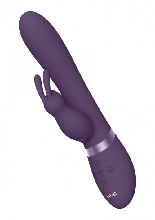 Фиолетовый вибромассажер-кролик Taka - 21,3 см. - 1