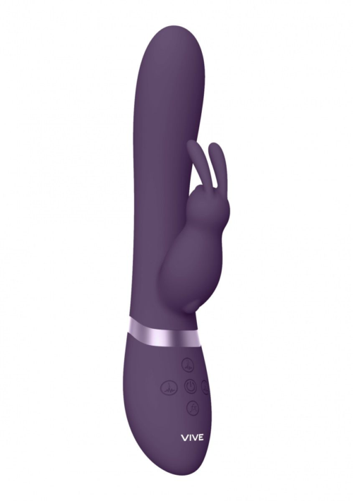 Фиолетовый вибромассажер-кролик Taka - 21,3 см. - 0