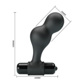 Черная анальная пробка с вибрацией Silicone Vibrating Anal Plug - 10 см. - 3