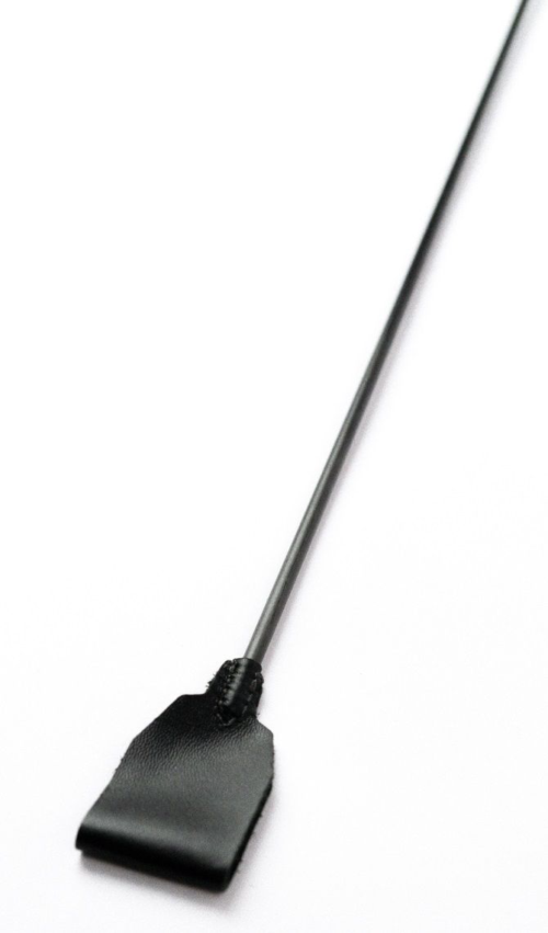 Черный кожаный стек с гладкой ручкой - 55 см. - 0