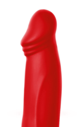 Красная насадка на пенис для двойного проникновения - 19 см. - 6
