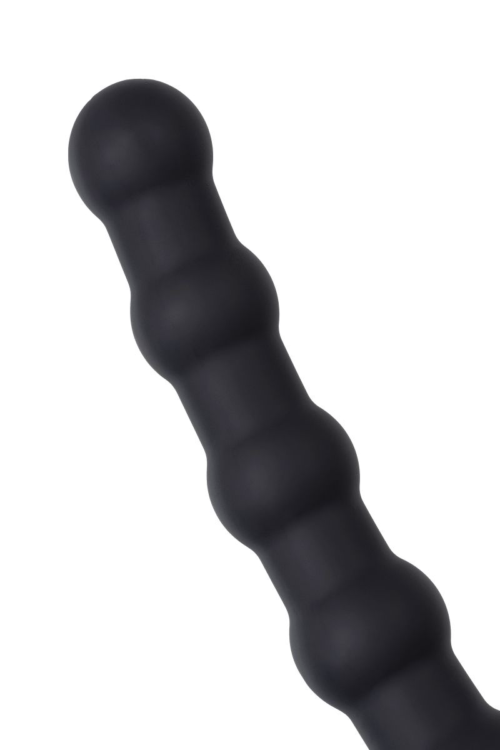 Черная насадка на пенис для двойного проникновения - 19,5 см. - 7