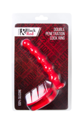 Красная насадка на пенис для двойного проникновения - 19,5 см. - 8