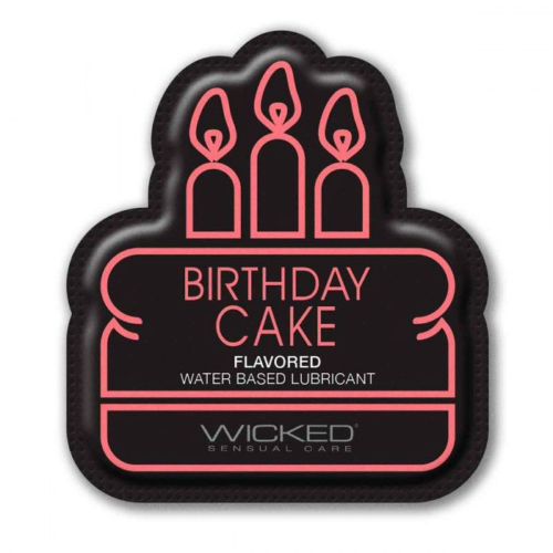 Лубрикант на водной основе со вкусом торта с кремом Wicked Aqua Birthday cake - 3 мл. - 0