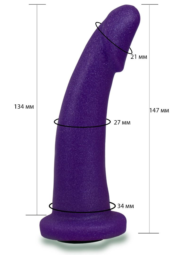 Фиолетовая гладкая изогнутая насадка-плаг - 14,7 см. - 1