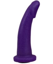 Фиолетовая гладкая изогнутая насадка-плаг - 14,7 см. - 0