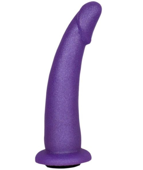 Фиолетовая гладкая изогнутая насадка-плаг - 17 см. - 0