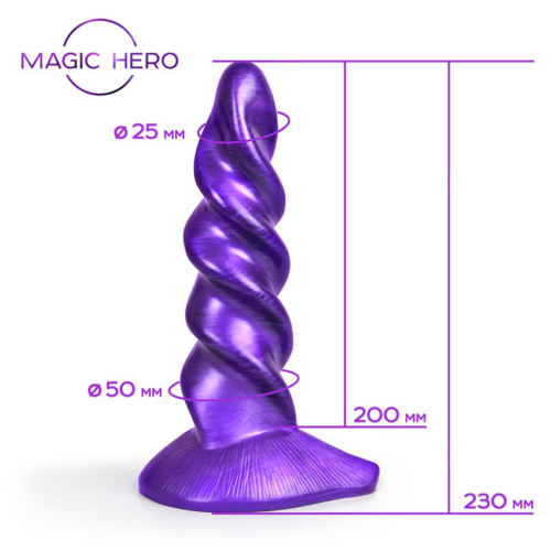 Фиолетовый фантазийный спиралевидный фаллоимитатор - 23 см. - 5