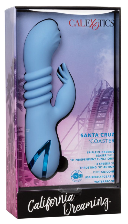 Голубой вибромассажер-кролик Santa Cruz Coaster - 3