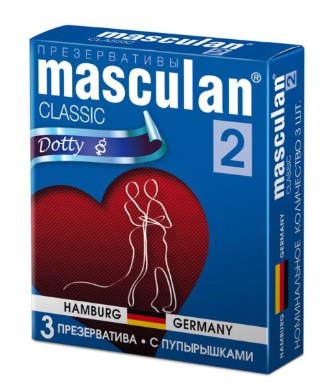 Презервативы Masculan Classic 2 Dotty с пупырышками - 3 шт. - 0