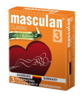 Презервативы Masculan Classic 3 Dotty+Ribbed с колечками и пупырышками - 3 шт. - 0