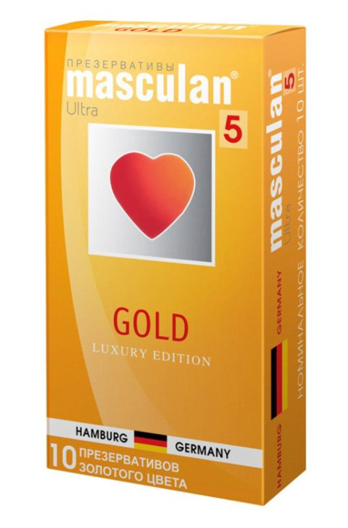 Презервативы Masculan Ultra 5 Gold с ароматом ванили - 10 шт. - 0