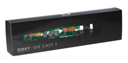 Жезловый вибратор Die Cast 3 с принтом в виде ананасов - 28 см. - 2