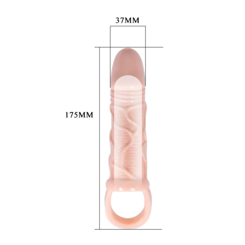 Телесная насадка на пенис с подхватом Brayden - 17 см. - 2