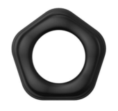 Черное эрекционное кольцо №05 Cock Ring - 0