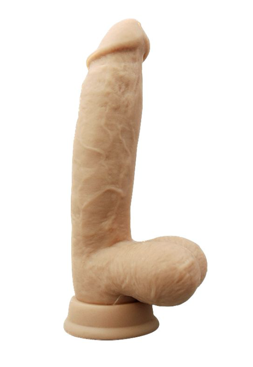 Телесный фаллоимитатор 8 Silicone Cock With Balls - 21 см. - 0