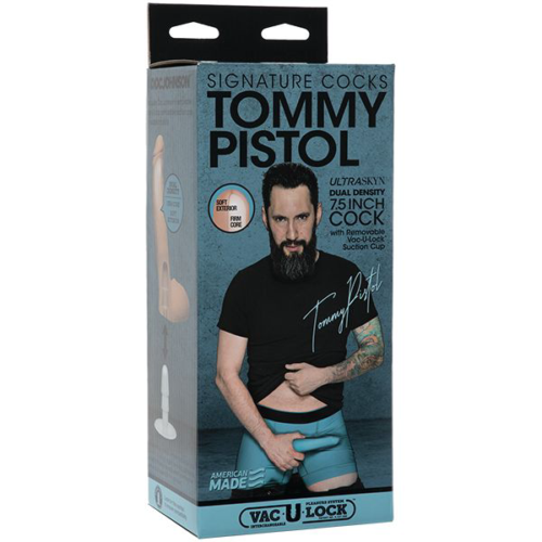 Телесный фаллоимитатор Tommy Pistol со съемной присоской - 19,7 см. - 2