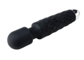 Черный перезаряжаемый wand-вибратор - 20,5 см. - 2