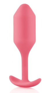 Розовая пробка для ношения B-vibe Snug Plug 2 - 11,4 см. - 0
