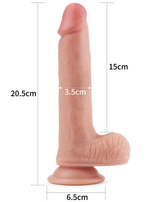 Телесный фаллоимитатор 8 Dual-Layered Silicone Nature Cock - 20,5 см. - 3