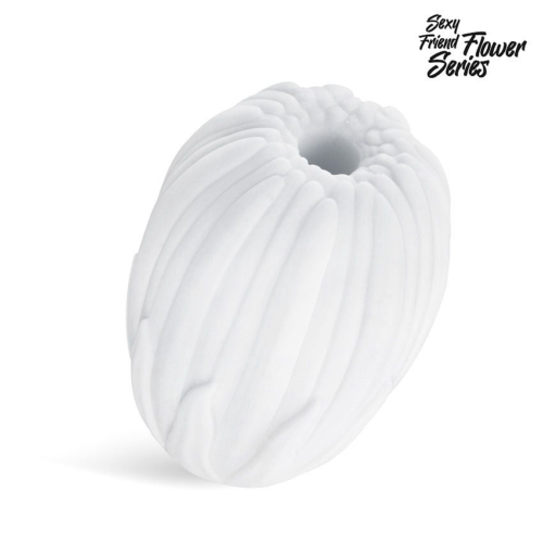 Белый нереалистичный мастурбатор в форме бутона цветка Daisy - 0