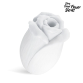 Белый нереалистичный мастурбатор в форме бутона цветка White Rose - 0