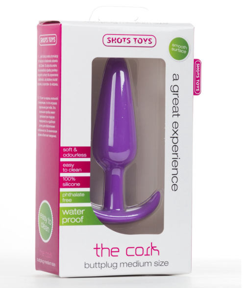 Фиолетовая анальная втулка The Cork Medium - 12,4 см. - 1