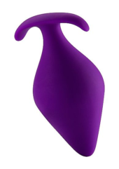 Фиолетовая анальная пробка Butt Plug with Handle Large - 13,1 см. - 1