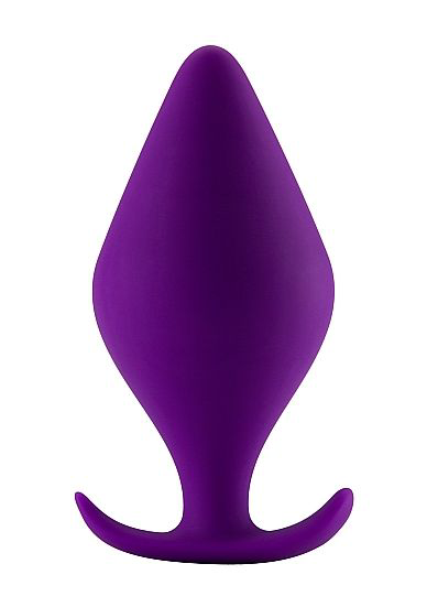 Фиолетовая анальная пробка Butt Plug with Handle Large - 13,1 см. - 0