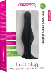 Чёрная анальная пробка с длинным кончиком Butt Plug with Suction Cup Medium - 2