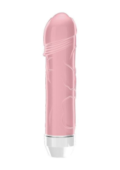 Розовый вибратор Lenore с тонкими венками - 14,5 см. - 1