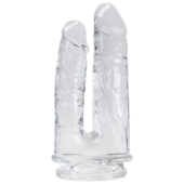 Прозрачный анально-вагинальный фаллоимитатор на присоске Imperium Jelly Dildo - 18 см. - 0